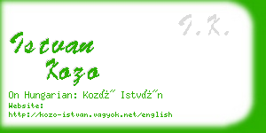 istvan kozo business card